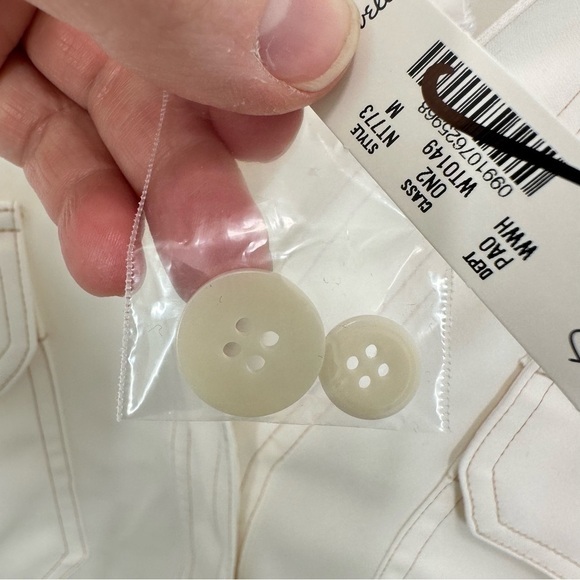 Madewell Women's Size Medium Contrast-Stitch Popover Shirt‎ Cream Classic Preppy - Picture 5 of 9